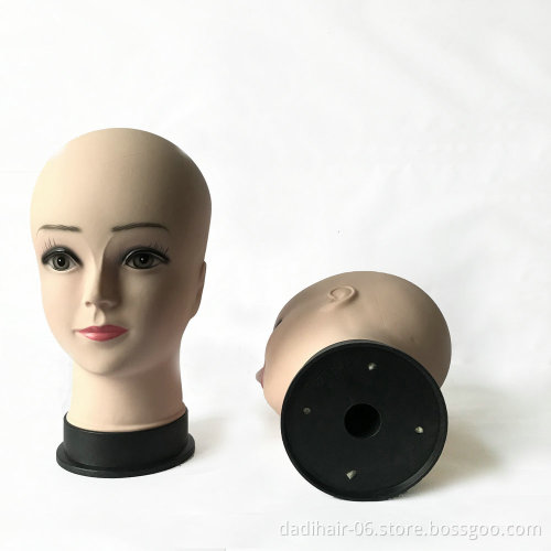 cheap factory female wig display mannequin head bald wig without hair,training head for white women has make up